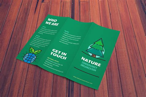 Natural Green Illustrated Nonprofit Trifold Brochure Idea - Venngage ...