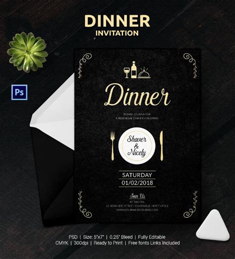 Editable Dinner Invitation Template