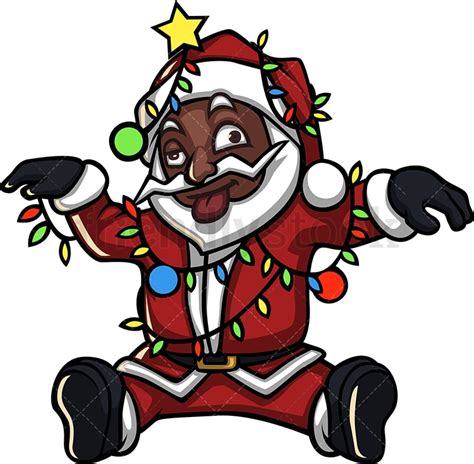 Grumpy Santa Clipart Black