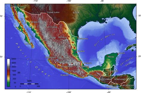 Mexico City Elevation Map - Cities And Towns Map