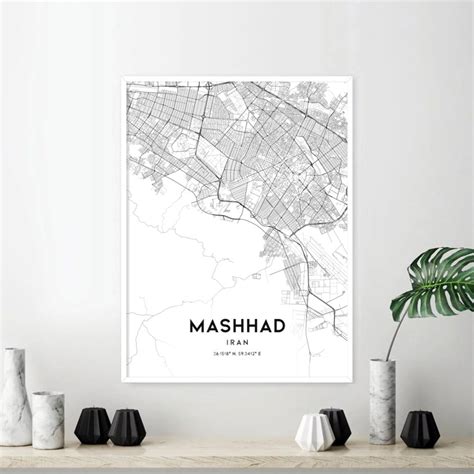 Mashhad Map Print Mashhad Map Poster Wall Art Mashhad Iran | Etsy