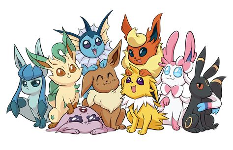 Eevee Evolutions Line Art