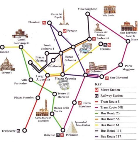 Rome Metro Map With Attractions Rome Metro Map With Tourist | sexiezpix ...