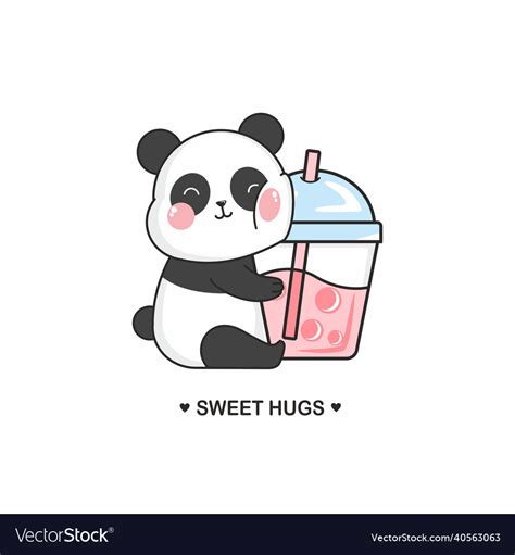 Cute funny cartoon panda Royalty Free Vector Image