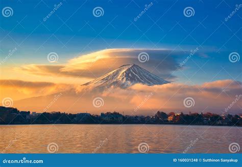 Mount Fuji View from Lake Kawaguchi, Yamanashi Prefecture, Japan. Fuji Mountain and Kawaguchiko ...