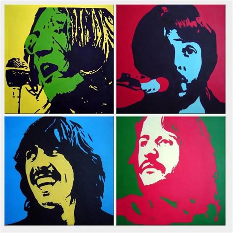 The Beatles Canvas Set Oil Painting Pop Art Portrait Celebrity Bedroom ...