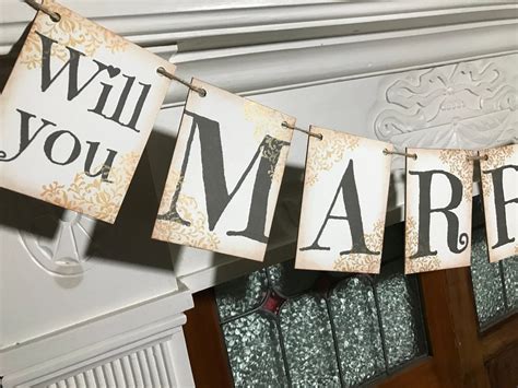 Will You Marry Me Banner Marriage Proposal Rustic Marry Me | Etsy