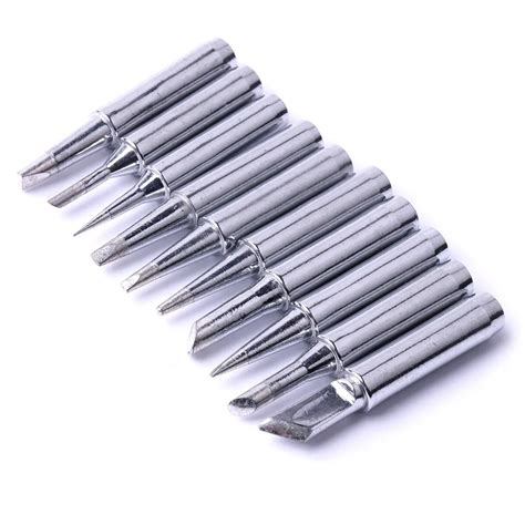 US Warehouse 10Pcs/Set Soldering Iron Tips Solder Tip Lead free ...