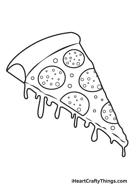 Pizza Drawing — How To Draw A Pizza Step By Step