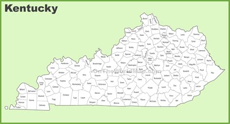 Printable Map Of Kentucky Counties