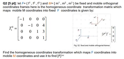 Solved coordinates frames here is the homogeneous coordinate | Chegg.com