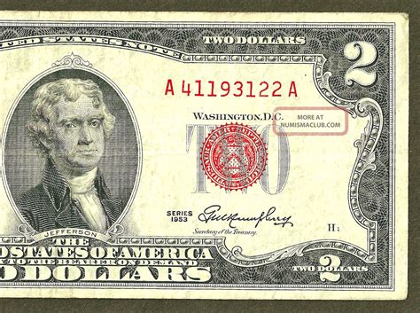 1953 Two Dollar Bill Red Seal H1 Series A41193122a