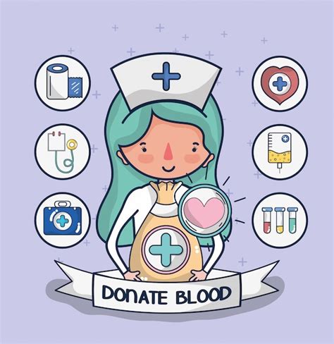 Premium Vector | Blood donation cartoon