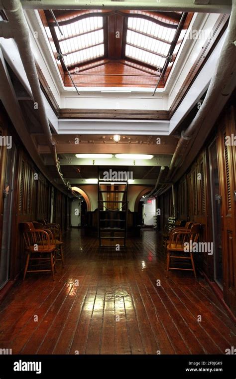 The interior of the cruiser USS Olympia shows the officer's quarters at ...