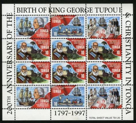 Tonga-Christianity,Birth of King Tupou,Bicent-SH(12)-Scott #960a ...