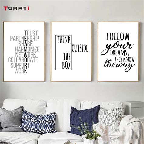 Motivational Quotes print poster Hand Drawn inspirational quote canvas painting office wall art ...