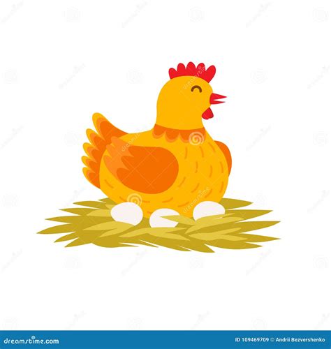 Hen Laying On Eggs Black Silhouette Front View. Farm Animal Icon Cartoon Vector | CartoonDealer ...