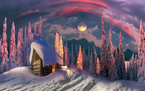 House in Winter Amazing Digital Art Wallpaper, HD Nature 4K Wallpapers, Images and Background ...