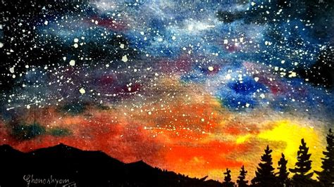 Starry Night Sky Painting