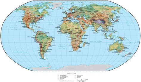 Free Printable Large World Map with Coordinates & Countries [PDF]