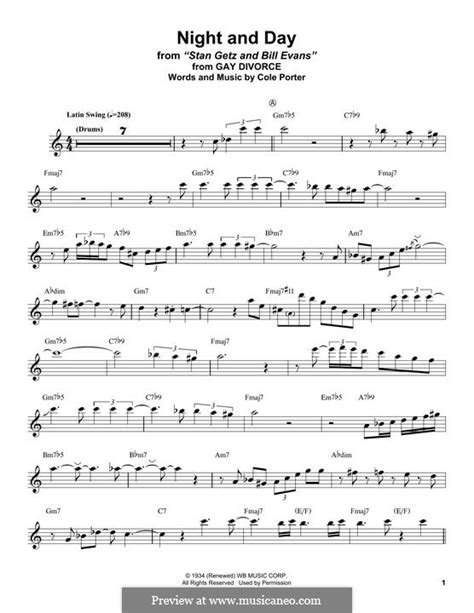 Night and Day (Frank Sinatra) by C. Porter - sheet music on MusicaNeo