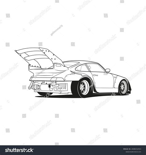 Car Outline Line Art Coloring Page Stock Vector (Royalty Free) 2048152553 | Shutterstock