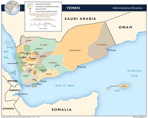 Large detailed administrative divisions map of Yemen – 2012 | Vidiani ...