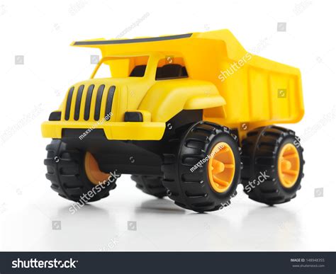 Yellow Toy Dump Truck Isolated On White Background Stock Photo 148948355 : Shutterstock