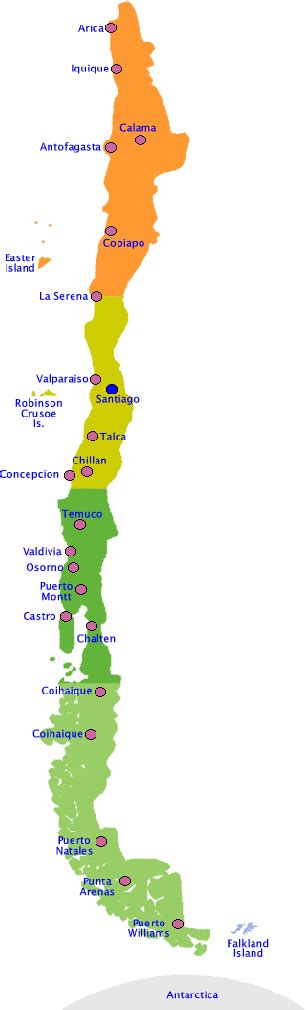 Geographical map of Chile. Main fruit growing in Chile (marked in... | Download Scientific Diagram