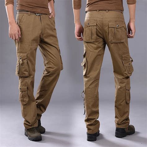 2017 Top Fashion Military Cotton Cargo Pants Men Multi pocket Solid Plus Size Trousers Men-in ...