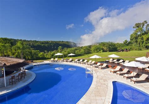 Luxury hotels in iguazu falls with views of the waterfalls and jungle.