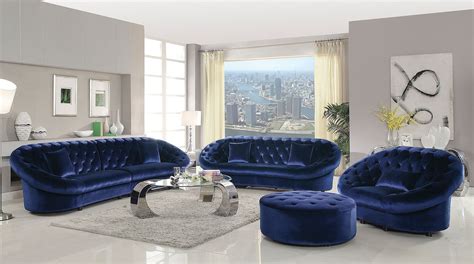 Romanus Living Room Set (Royal Blue) by Coaster Furniture | FurniturePick