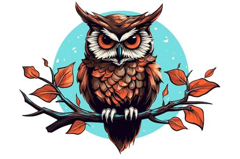 Premium AI Image | tattoo design of a mystical owl_ perched on a branch