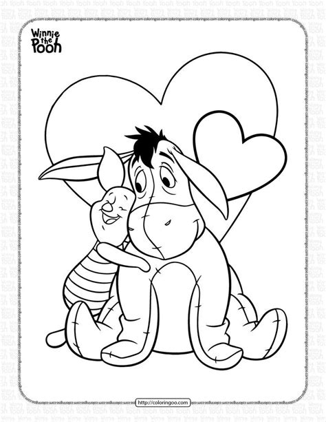 Winnie the Pooh Piglet and Eeyore Coloring Page | Disney coloring sheets, Cartoon coloring pages ...