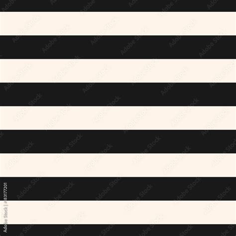 Horizontal stripes vector seamless pattern. Wide black & white lines texture. Modern abstract ...