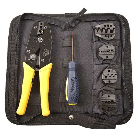 Hand crimping tool kit for Professional Ratchet Crimping Tool for Dupont Connector Flat nose ...