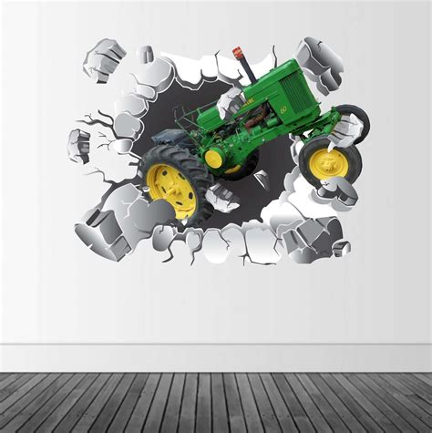 Green Tractor Wall Decal, Tractor Decal, Busting Wall Decal, Infinite Graphics, Vinyl Wall ...