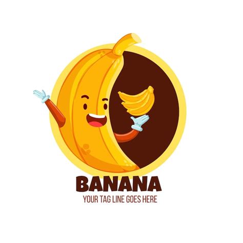 Free Vector | Cool banana character logo