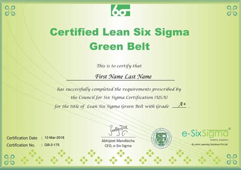 Lean Six Sigma Green Belt Training & Certification Program in Pune | ID ...