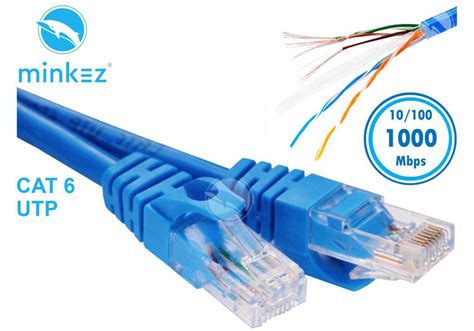 MINKEZ 15 - 30M CAT6CPP CAT 6 Cable LAN Network Cable Gigabit Ethernet CAT6 1000Mbps Full Copper ...