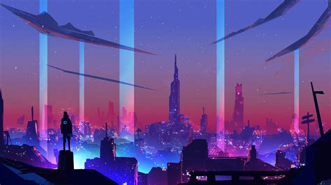 2560x1440 Resolution Neon Wave Futuristic City 1440P Resolution Wallpaper - Wallpapers Den