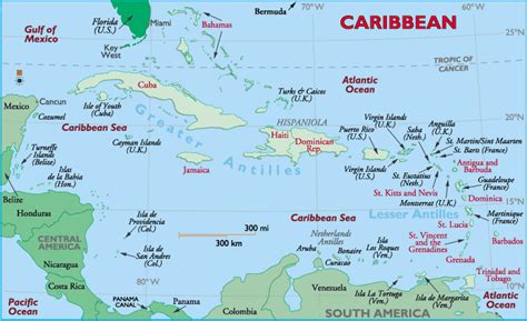 St Thomas Island Map Caribbean