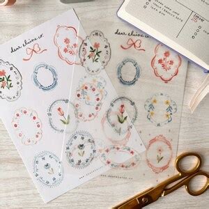 DELICATE FLORAL FRAMES Bujo Stickers, Printable Bullet Journal Stickers, Printable Planner ...