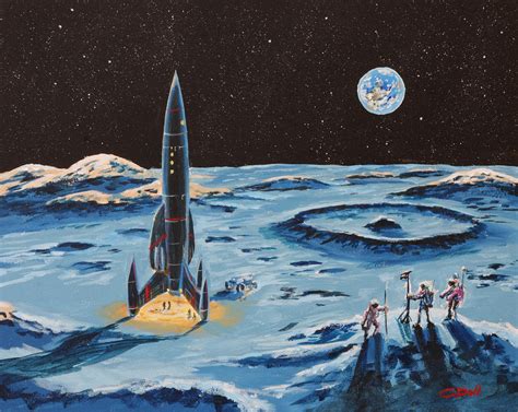 Vintage Moon Landing – Space Art by Christopher Doll