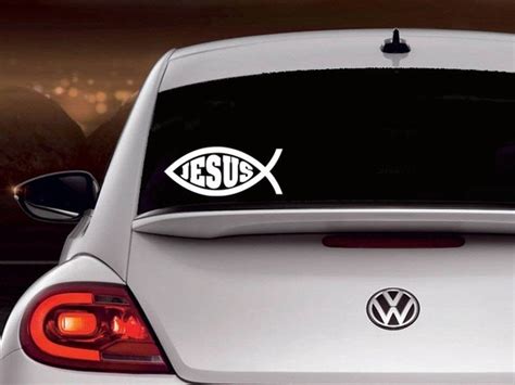 Christian Fish Symbol Car Decal / Christian Logo by StormPass