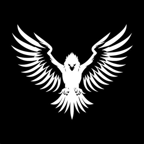 Premium Vector | Hawk wings or eagle logo in black and white