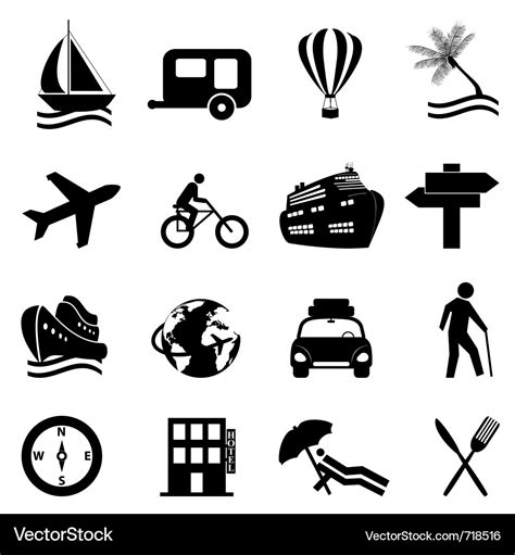 Travel icons Royalty Free Vector Image - VectorStock