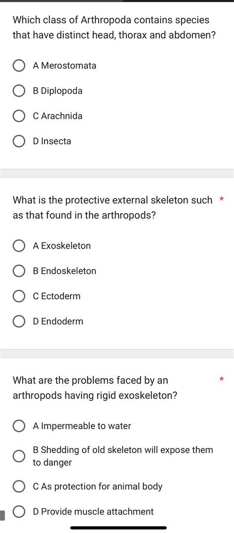 Selesai:Which class of Arthropoda contains species that have distinct head, thorax and abdomen? A