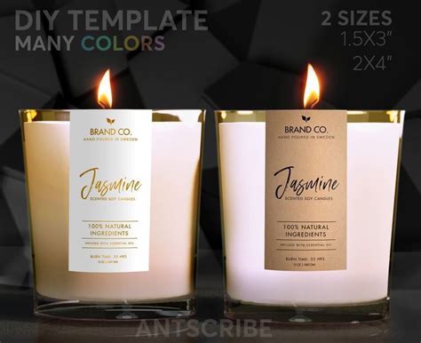 Candle label template canva printable candle labels design custom ...