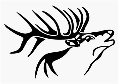 Clip Art Elk Head Silhouette Clip Art - Bull Elk Clip Art, HD Png Download , Transparent Png ...